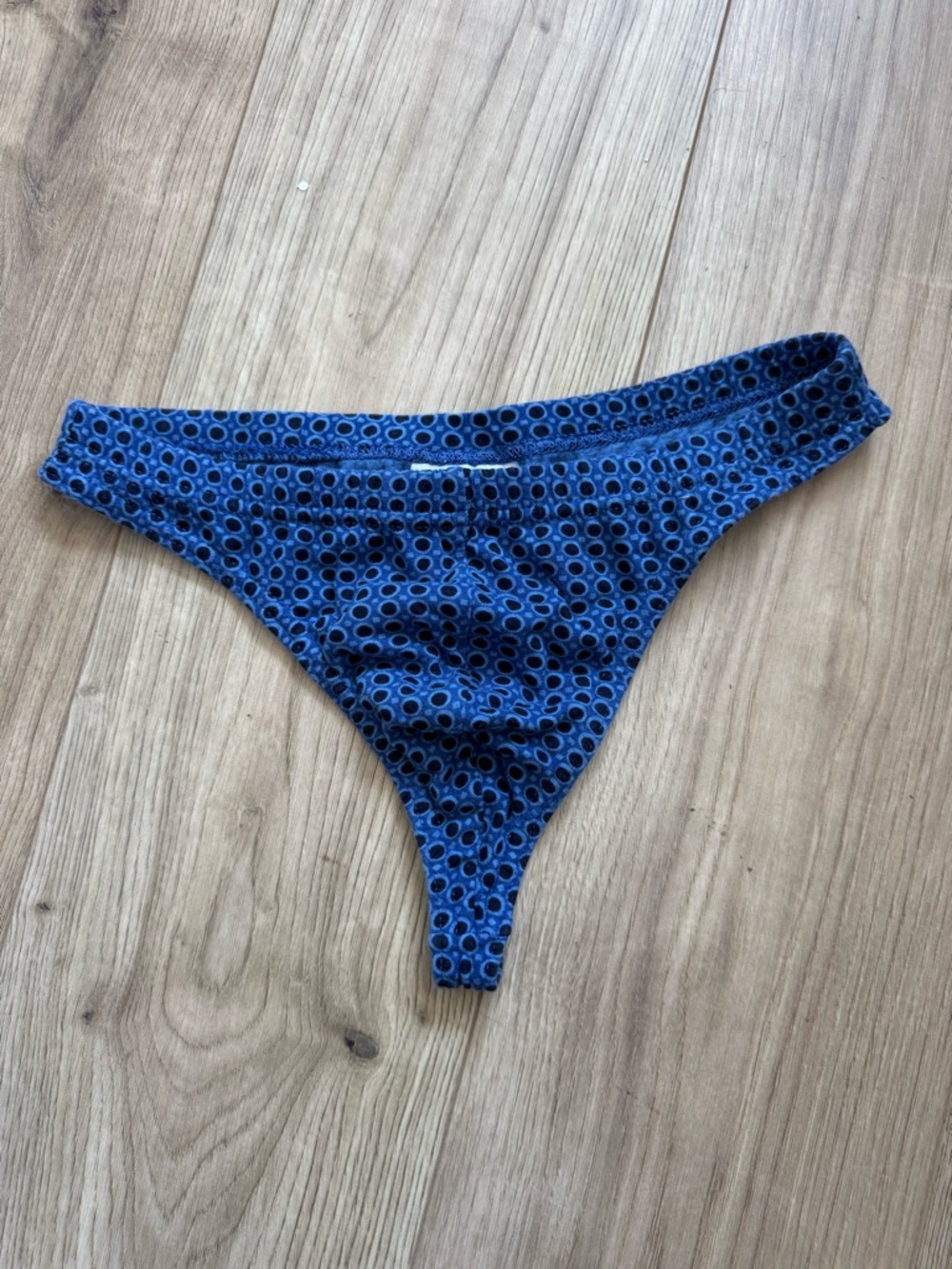 Merona Blue Circle-Print Thong Bikini Bottom
